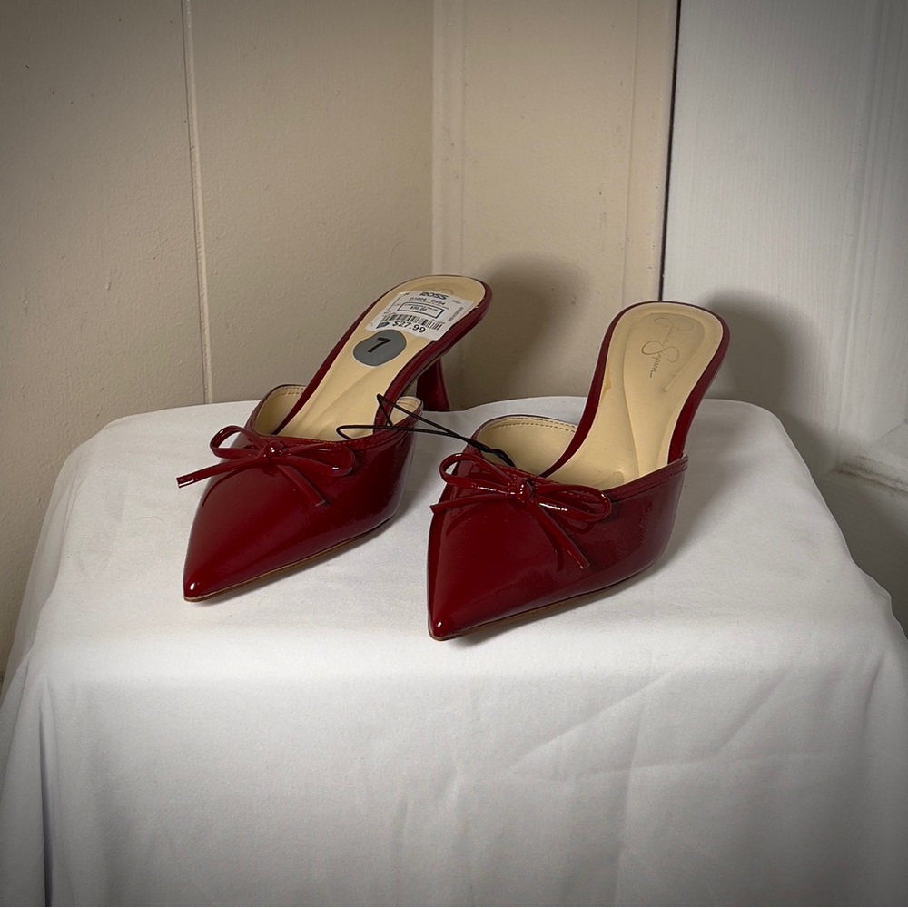 Jessica Simpson Red Patent Mules